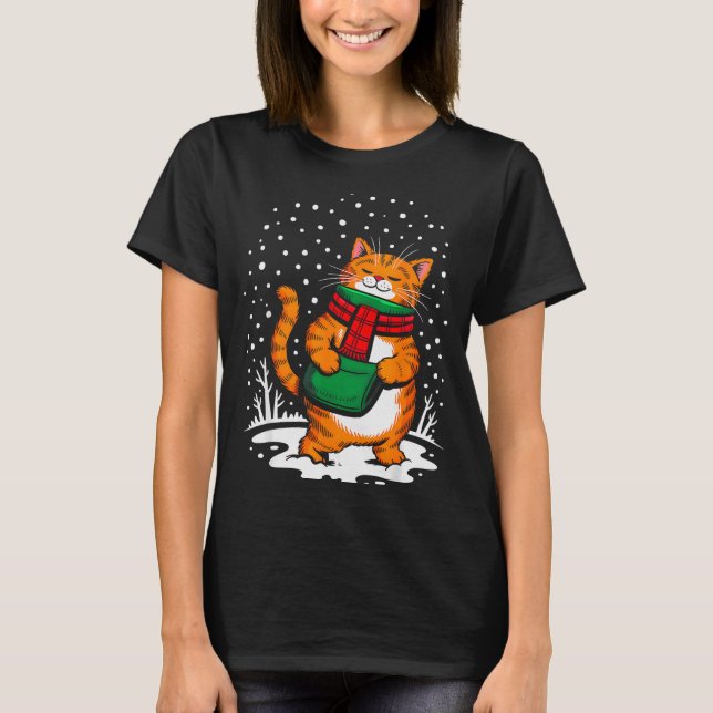 Camiseta Meowy Xmas Cats Christmas Snow Kitten Funny For Ca (Frente)