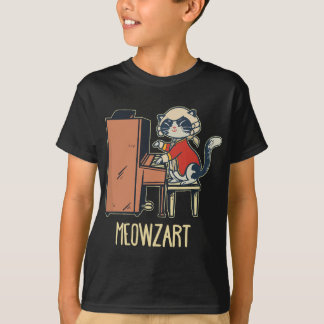 Camiseta Meowzart A Cute Cat tocando piano engraçado Pianis
