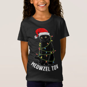 Camiseta Meowzel Tov Black Cat Hanukkah Vozes De Natal Ca