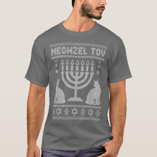 Camiseta Meowzel Tov Cat Amava Feriado Judaico Ugly Hanukka