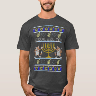 Camiseta MeOWZEL TOV Cat Dabbing Ugly Hanukkah Sweater