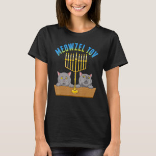 Camiseta Meowzel Tov Cat Judeu Mazel Tov Hanukah Diversão T