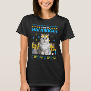 Camiseta Meowzel Tov Chanukah Gato Judeu Hanukkah Ugly Swea