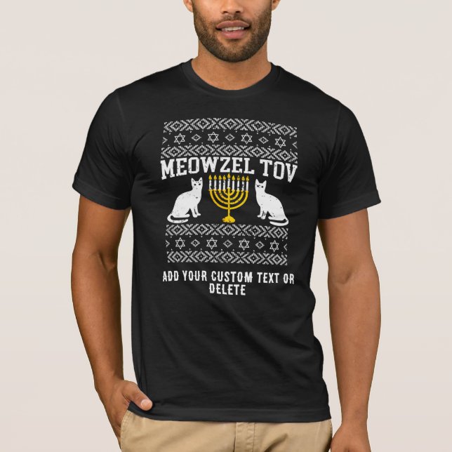 Camiseta Meowzel Tov Funny Cat Hanukkah Chanukah judeu (Frente)