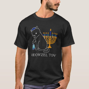 Camiseta Meowzel Tov Tee Cute Cat Mazel Tov Menorah Funny H