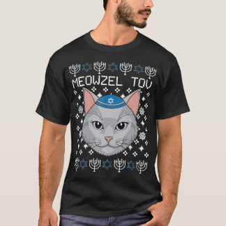 Camiseta Meowzel Tov Ugly Hanukkah Chanukah Jewish