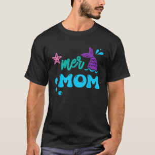 Camiseta Mer Mãe Sereia Correspondendo Presentes Familiares