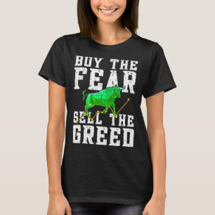 Camiseta Mercado de ações Comprar o medo Venda a ganância M