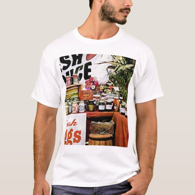 Camiseta Mercado De Agricultores Com Produtos Frescos (Frente)