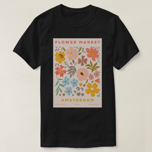Camiseta Mercado de Flores Amsterdã (Frente do Design)