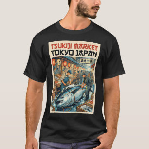 Camiseta Mercado de Peixes Tsukiji Japonês