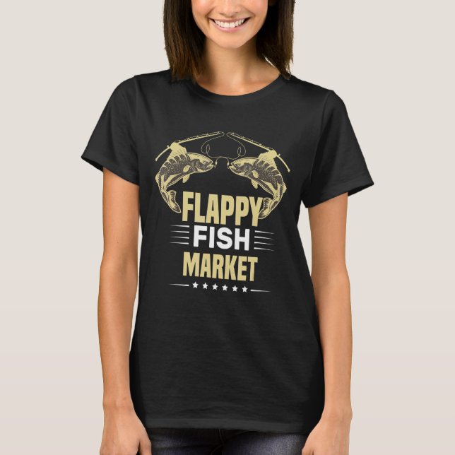 Camiseta Mercado do peixe fresco Citações de pesca Legal (Frente)