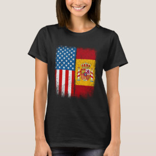 Camiseta Mercadoria de Bandeira Meio Espanhola Americana Vi