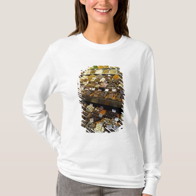 Camiseta Mercat de Sant Josep, doces sortidos de chocolate (Frente)