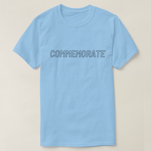 Camiseta "Merchandização da Democracia" com "Comemoração" (Frente do Design)