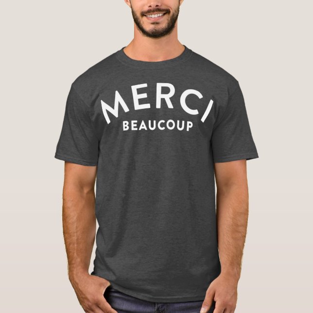 Camiseta Merci Beaucoup French Slogan Premium (Frente)