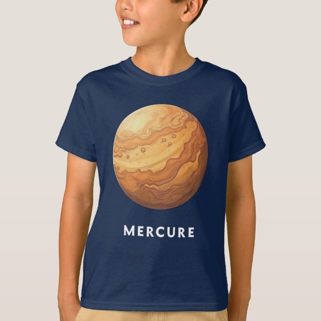Camiseta Mercure / Mercúrio - Camisa-T Planeta Clássica (Frente)