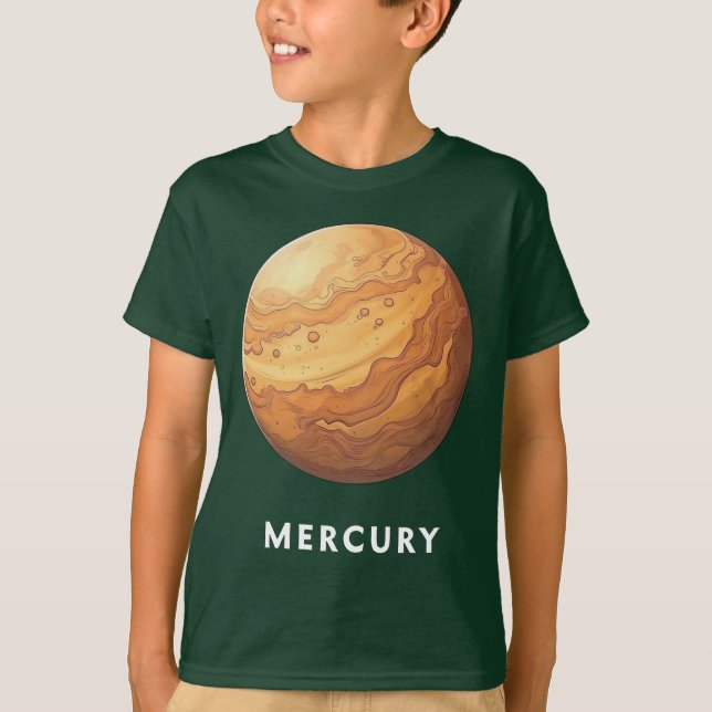 Camiseta Mercúrio/Mercure - Camisa-T de Tee Planeta Clássic (Frente)