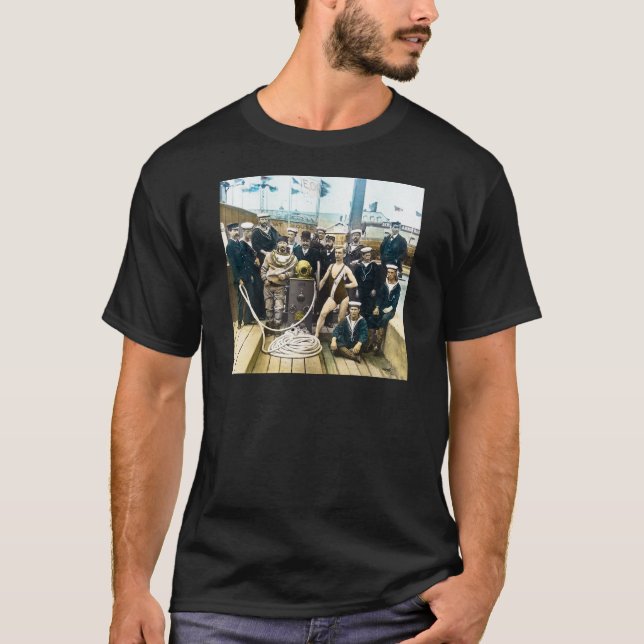 Camiseta Mergulhador 1891 naval real do capacete de (Frente)