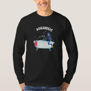 Camiseta Mergulhador Aquaholic Diver Scuba Mergulhando Ocea