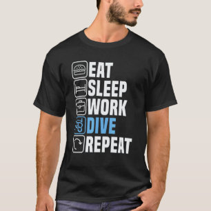 Camiseta Mergulhador Come Dormir Mergulho Snorkeling Comerc