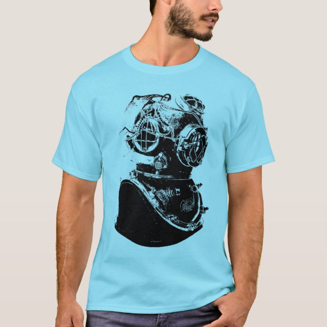 Camiseta Mergulhador de mergulhador antigo (Frente)