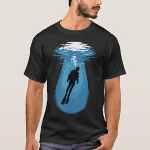Camiseta Mergulhador de Mergulho no Oceano Mergulho de Merg