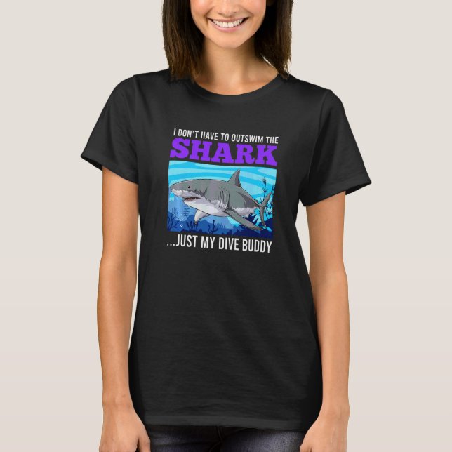 Camiseta Mergulhador de sarcasmo Buddy Drive Buddy Shark Di (Frente)
