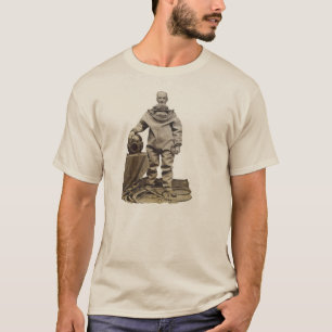 Camiseta Mergulhador do século XIX do vintage com capacete