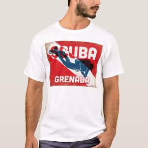 Camiseta Mergulhador Grenada Scuba - Retro Azul