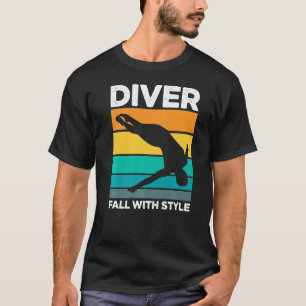 Camiseta Mergulhador Retro Cair Com Estilo Mergulho Vintage