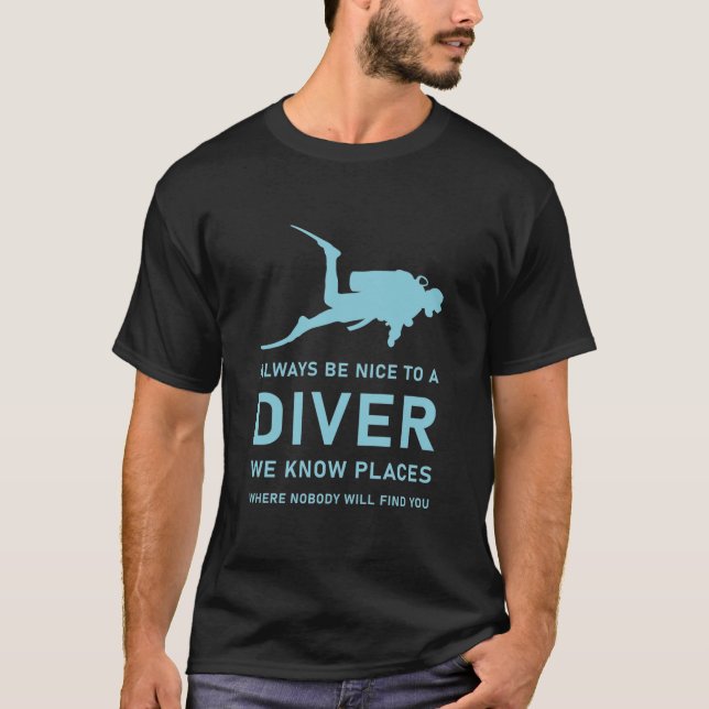 Camiseta Mergulhador Scuba - Mergulho - Seja sempre bom par (Frente)