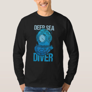 Camiseta Mergulhador Submarino Capacete Profundo do Mar