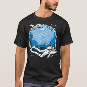 Camiseta Mergulhador Submarino de Scuba