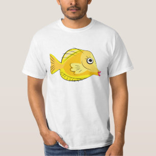 Camiseta Mergulhador tropical amarelo dos peixes de Tang