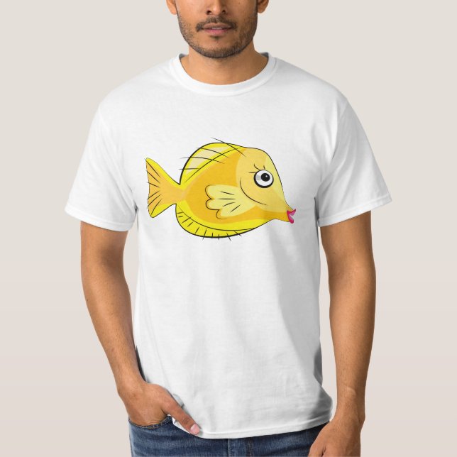 Camiseta Mergulhador tropical amarelo dos peixes de Tang (Frente)