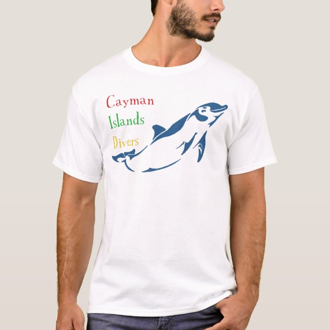 Camiseta Mergulhadores de Cayman Islands - golfinho (parte (Frente)