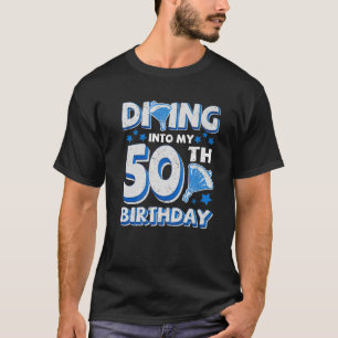 Camiseta Mergulhando Em Meu 50º Aniversário Engraçado Skydi