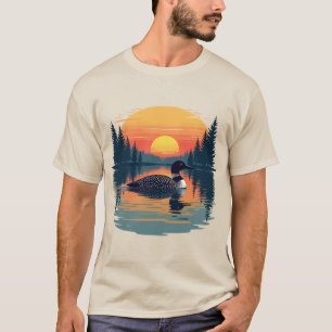Camiseta Mergulhão-Cinzento Engraçado – Observador de Pássa