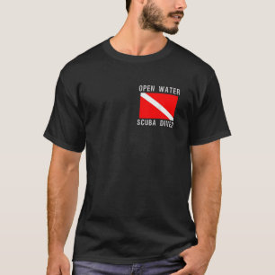 Camiseta Mergulhar Bandeira Abrir Mergulhador de Água Desce