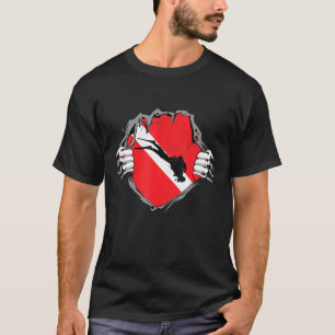 Camiseta Mergulhar Bandeira Scuba Mergulhando Bandeira Amer