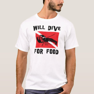 Camiseta Mergulhará para a comida embandeiram para baixo
