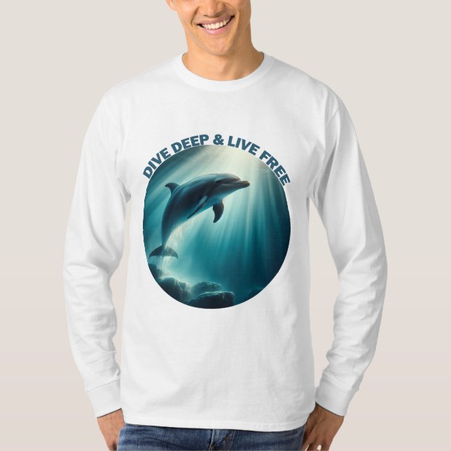 Camiseta Mergulhe Dolphin Livre Ao Vivo (Frente)