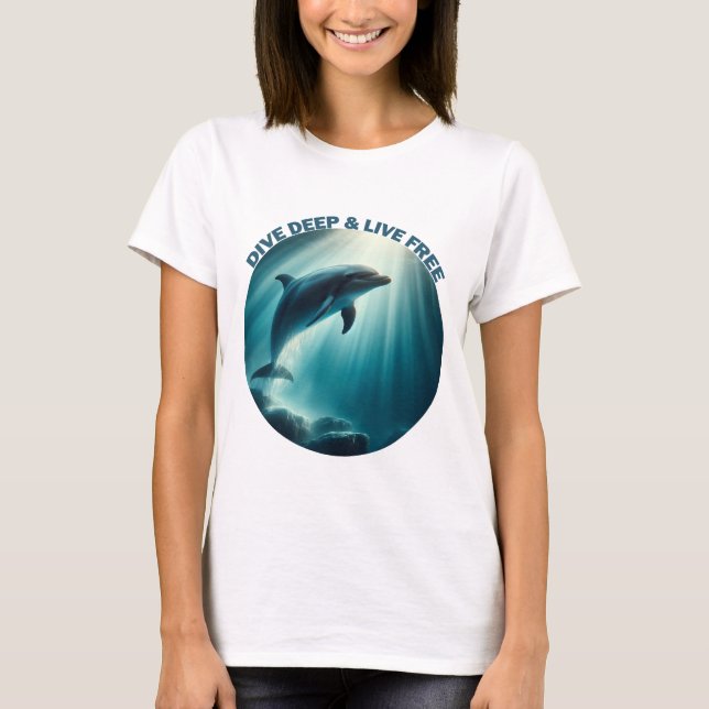 Camiseta Mergulhe Dolphin Livre Ao Vivo (Frente)