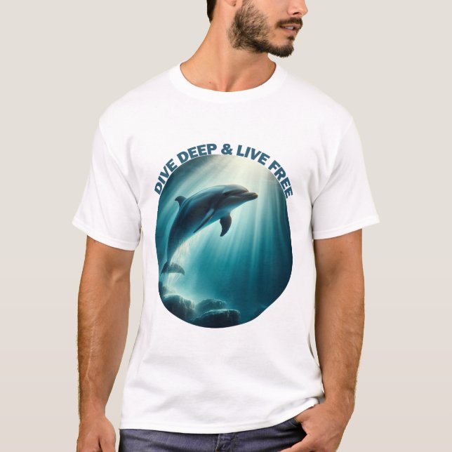 Camiseta Mergulhe Dolphin Livre Ao Vivo (Frente)