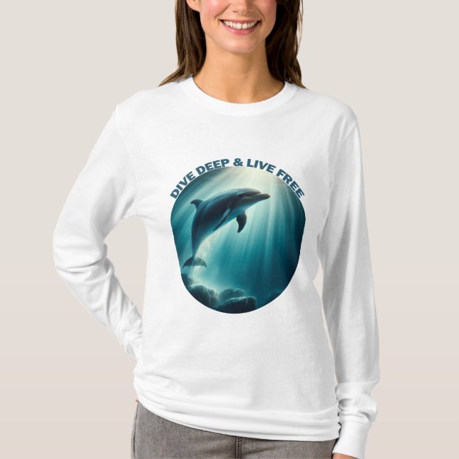 Camiseta Mergulhe Dolphin Livre Ao Vivo (Frente)