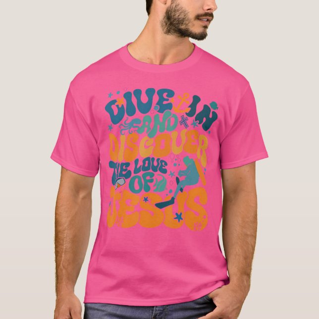 Camiseta Mergulhe E Descubra O Amor De Jesus Scuba Divin (Frente)
