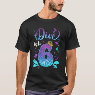 Camiseta Mergulhe Em 6 Aniversário, 6