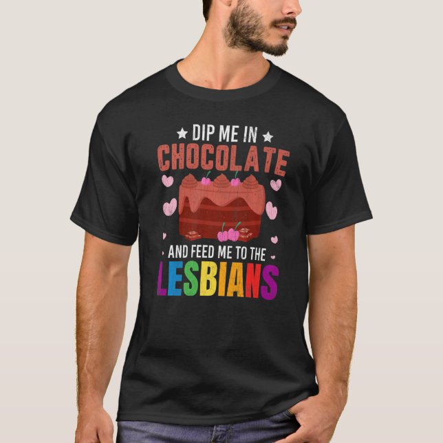 Camiseta Mergulhe-me em Chocolate  Comida  Comilão Gráfico (Frente)