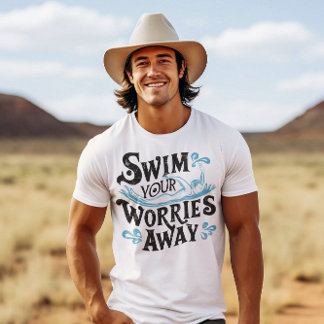Camiseta Mergulhe Na Serenidade: Natação As Suas Preocupaçõ